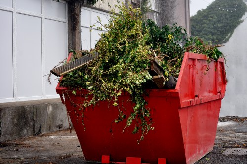 Safe and organized construction site with proper waste management